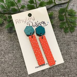 Hand Painted Bamboo Rod Earrings