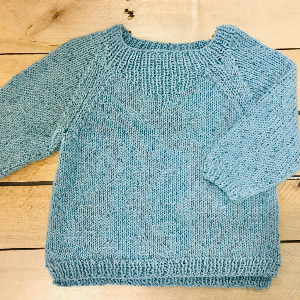 hand-knitted locally - Blue Childrens Jumper