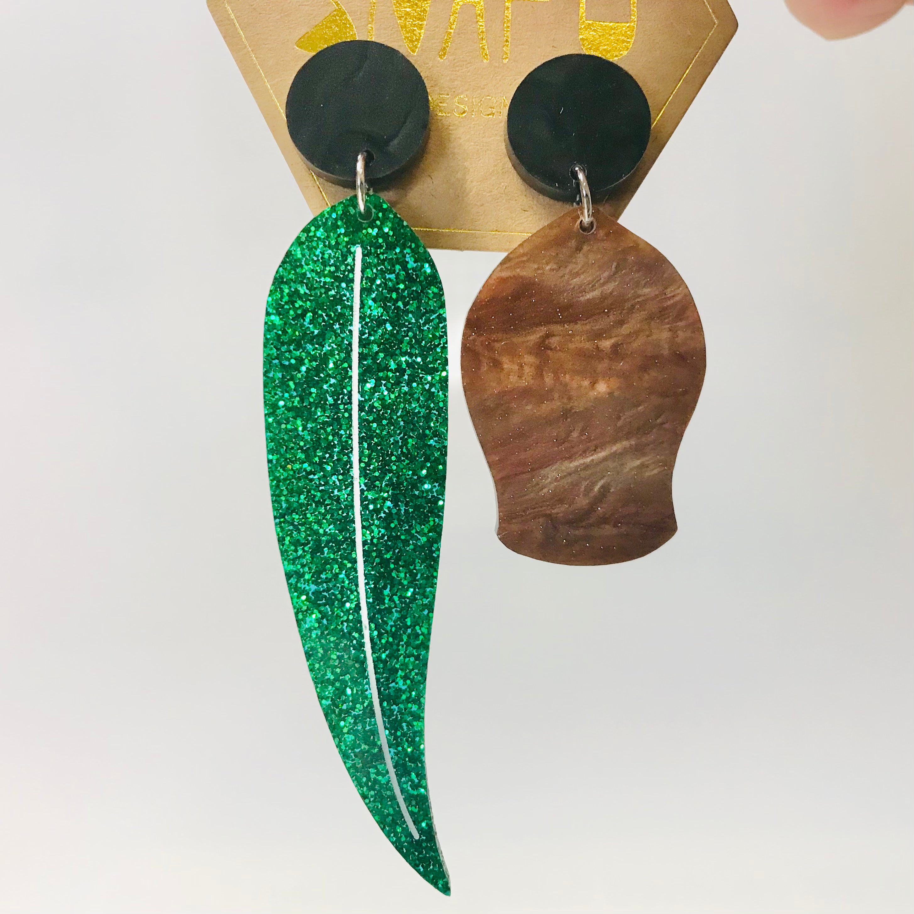 Gumnut and Leaf Odd Earrings