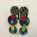 Hand painted leather earrings - The Droplet