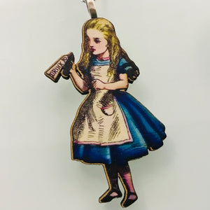 Alice in Wonderland Wood Charm Necklaces