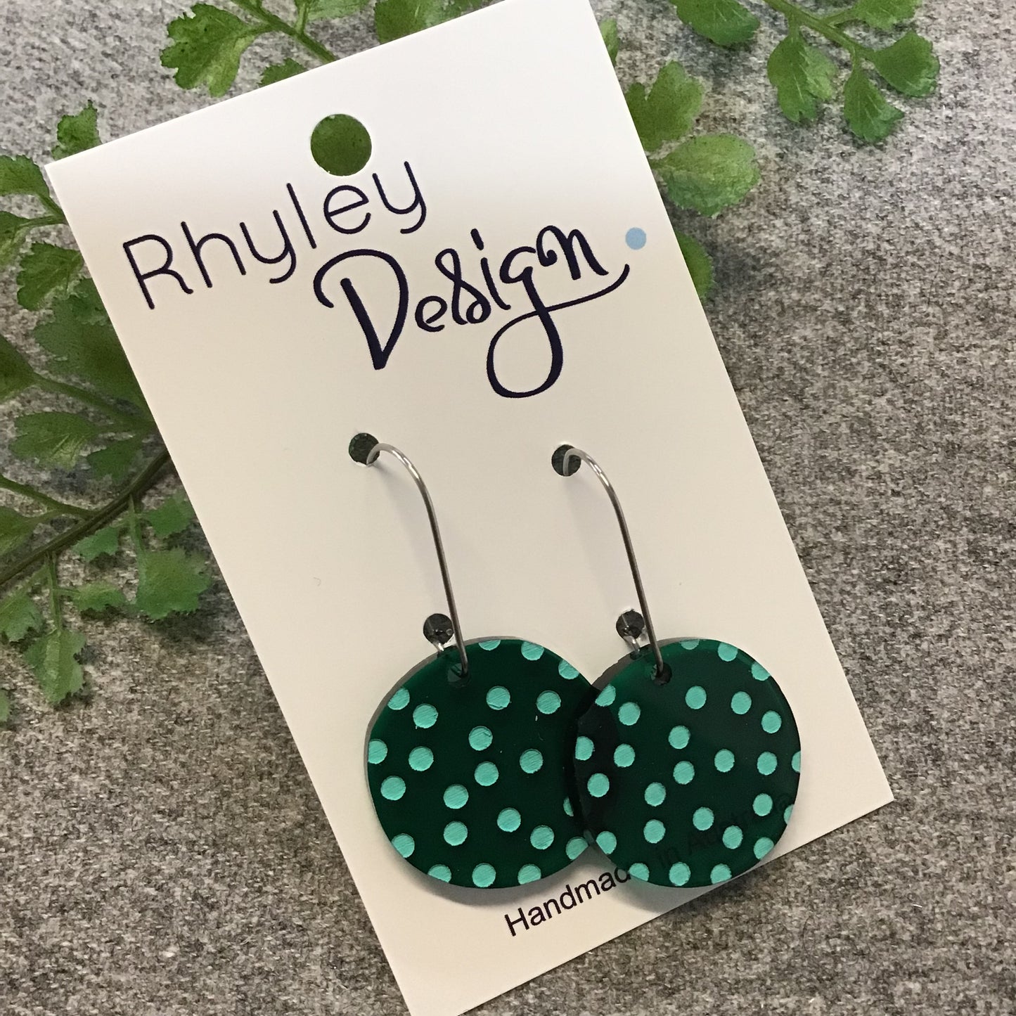 Laser Cut Drop Spotty Disc Perspex Earrings