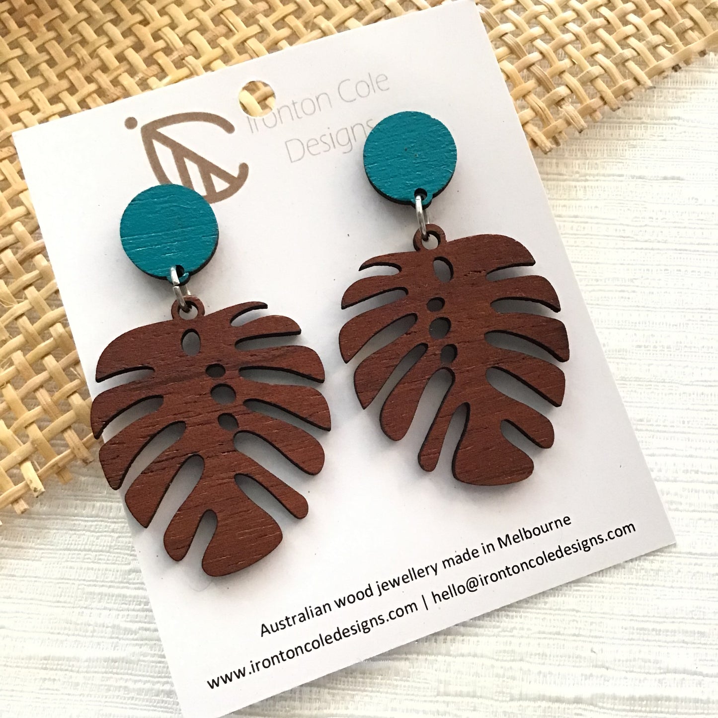 Handpainted Laser Cut earrings - Shapes on Studs Range