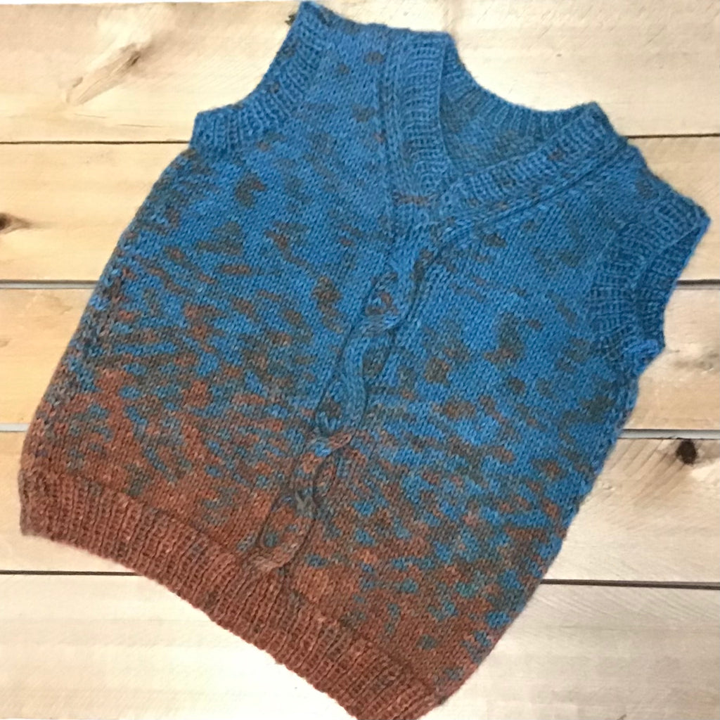 hand-knitted locally - Child Cable Fleck Vest
