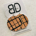 Hand painted leather bold statement earrings - The Sphere