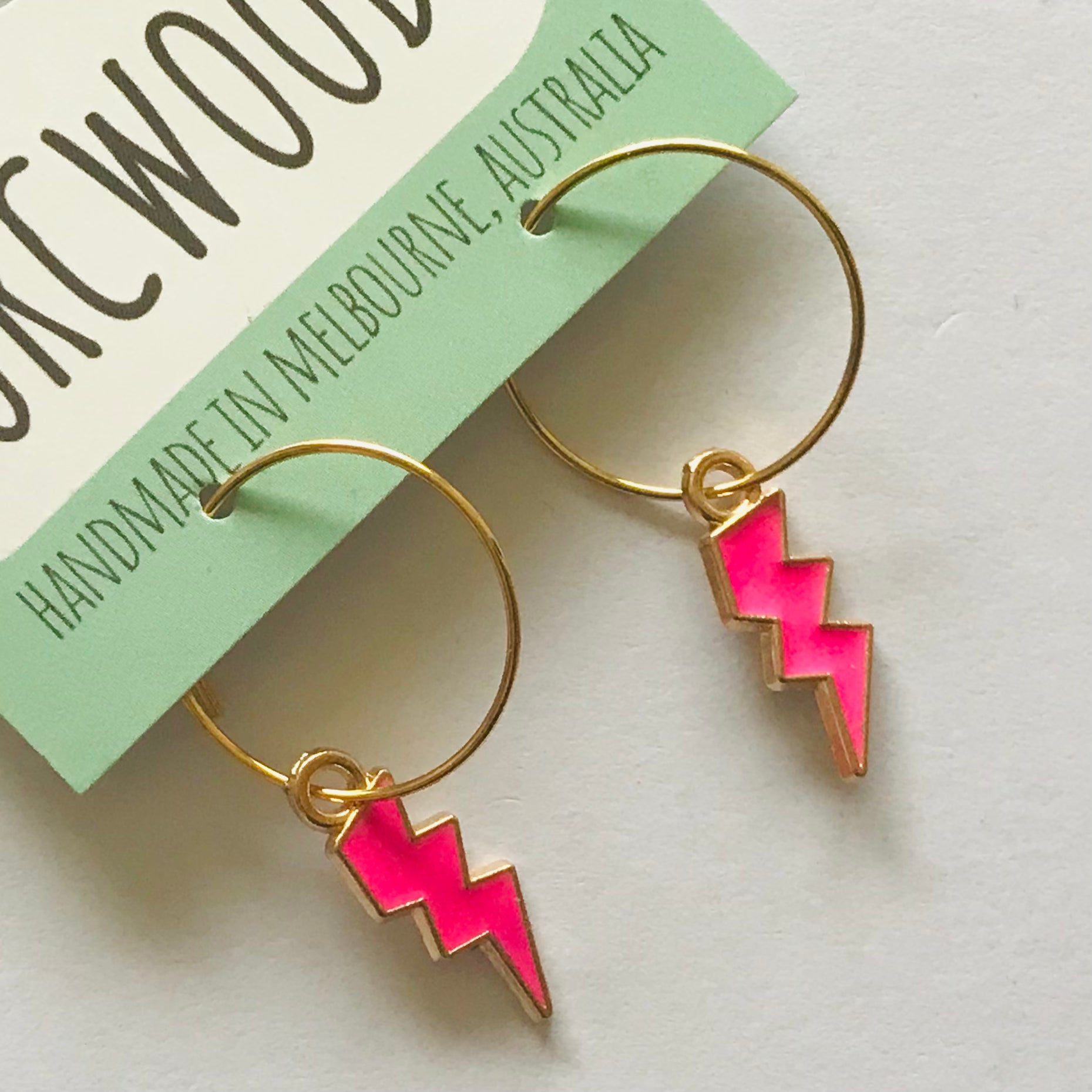 Cloud & Lightening Bolt Hoop Earrings