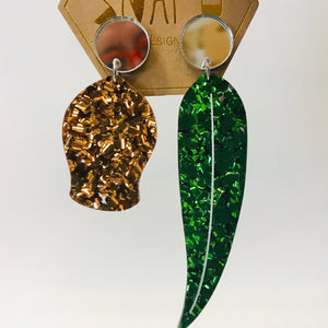 Gumnut and Leaf Odd Earrings