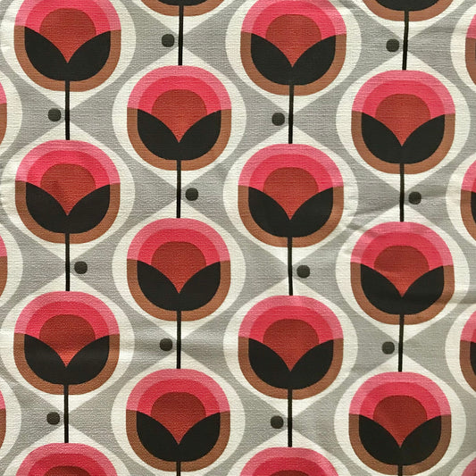 Custom Lamp Shade only - Barkcloth Geo Flower in Pink