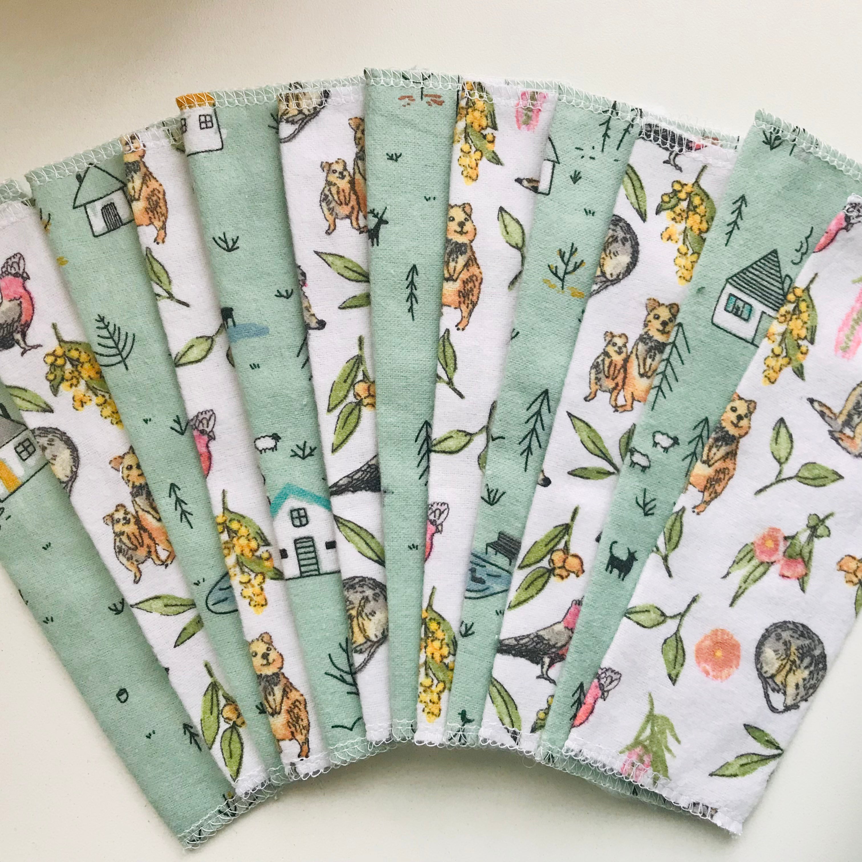 No Waste Reusable Baby Wipes  - pack of 12