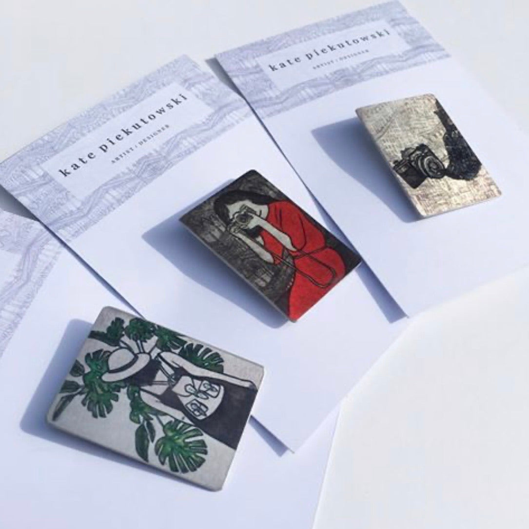Aluminium Original Art Brooch / Pendant