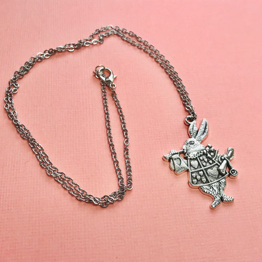 Alice in Wonderland White Rabbit Necklace