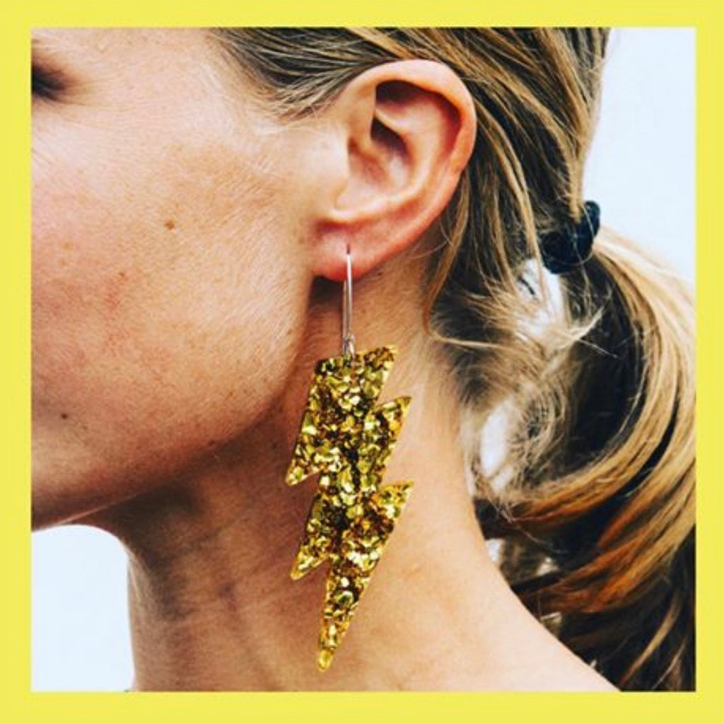 Lightening Bolt Hook Earrings - Mega