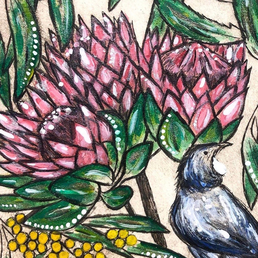 Original Art Print Coaster Set of 6 - Australian Botanical