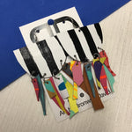 Hand painted leather bold statement earrings - The Jelly Punch