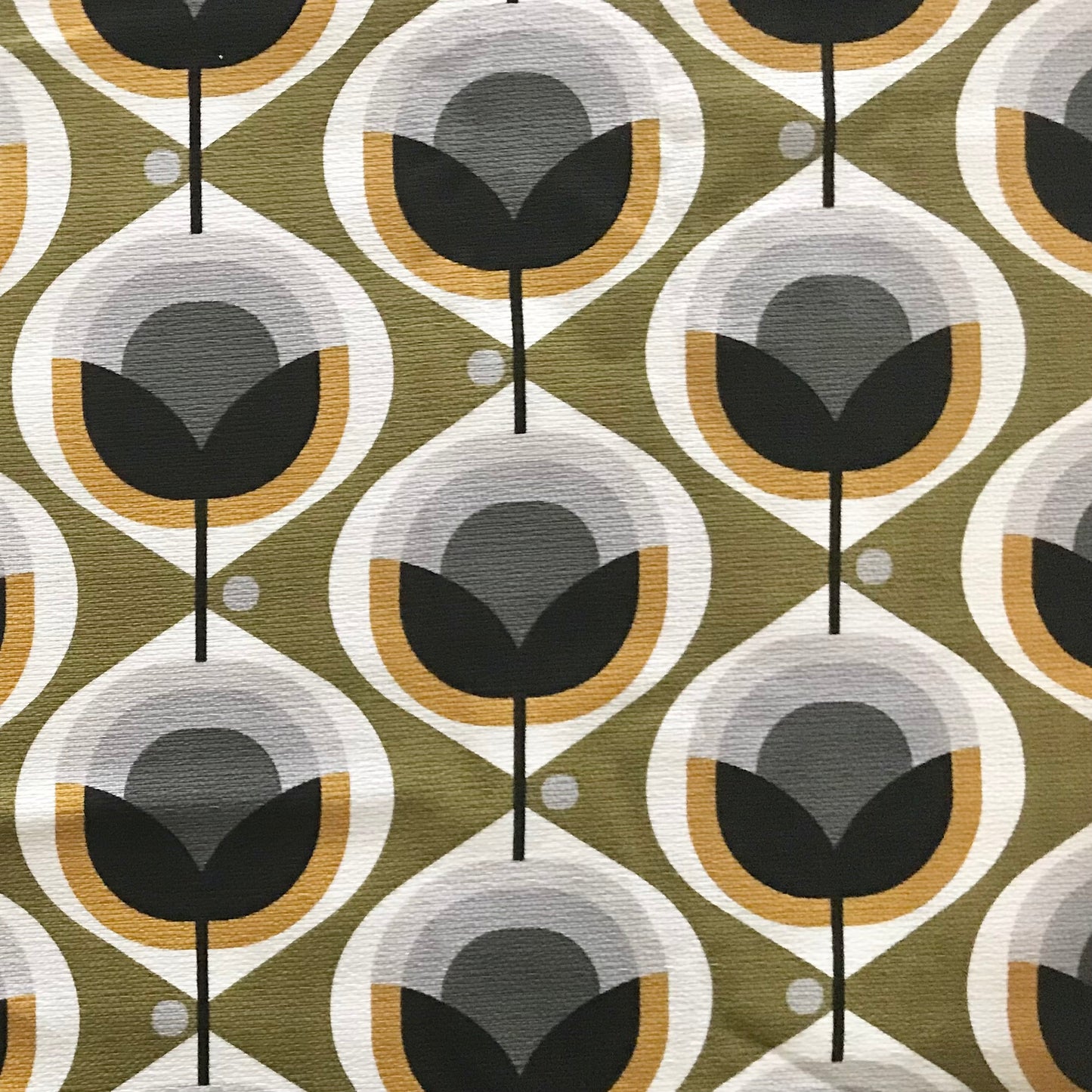 Custom Lamp Shade only - Barkcloth Geo Flower in Olive
