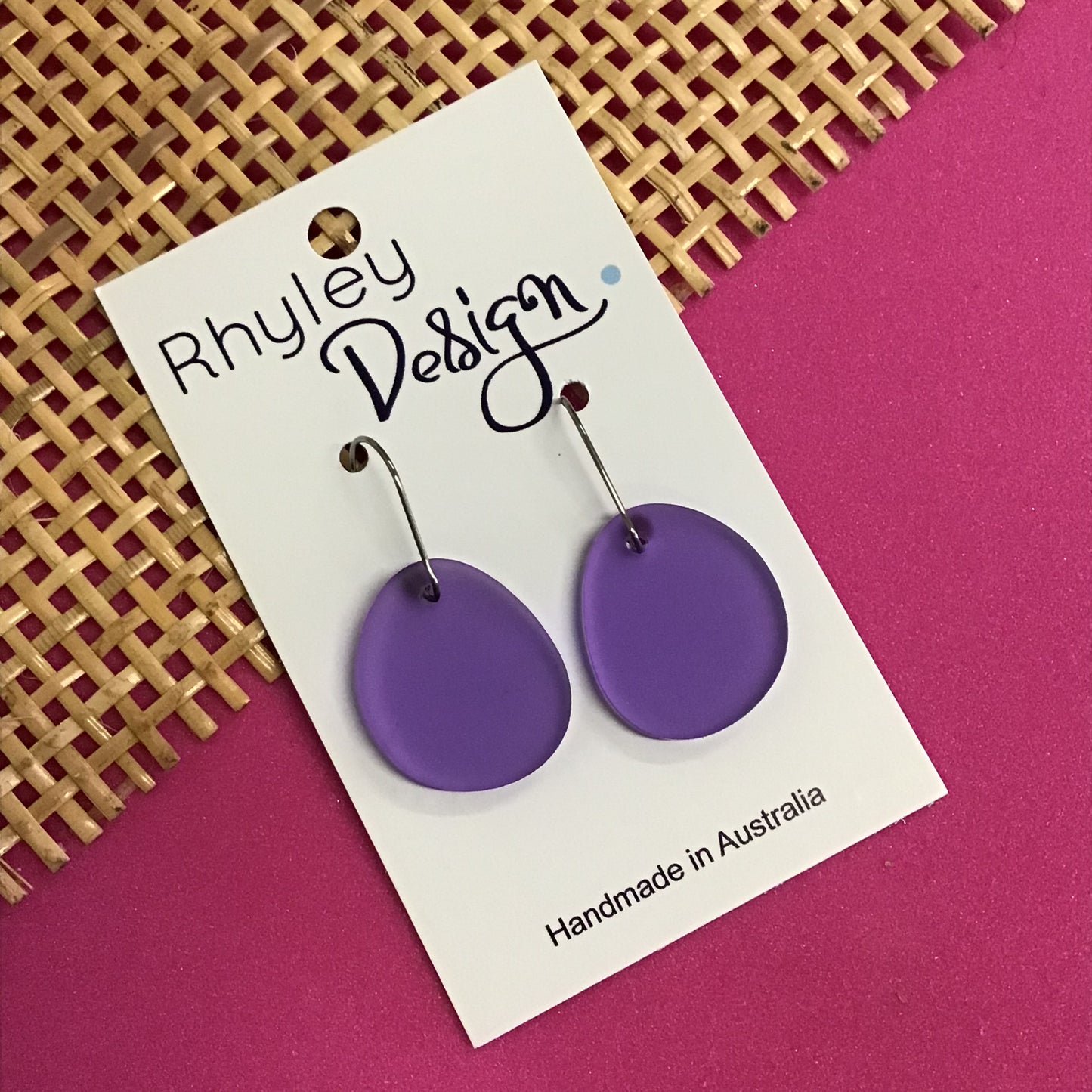 Bold Perspex Drop Disc Earrings - Mini