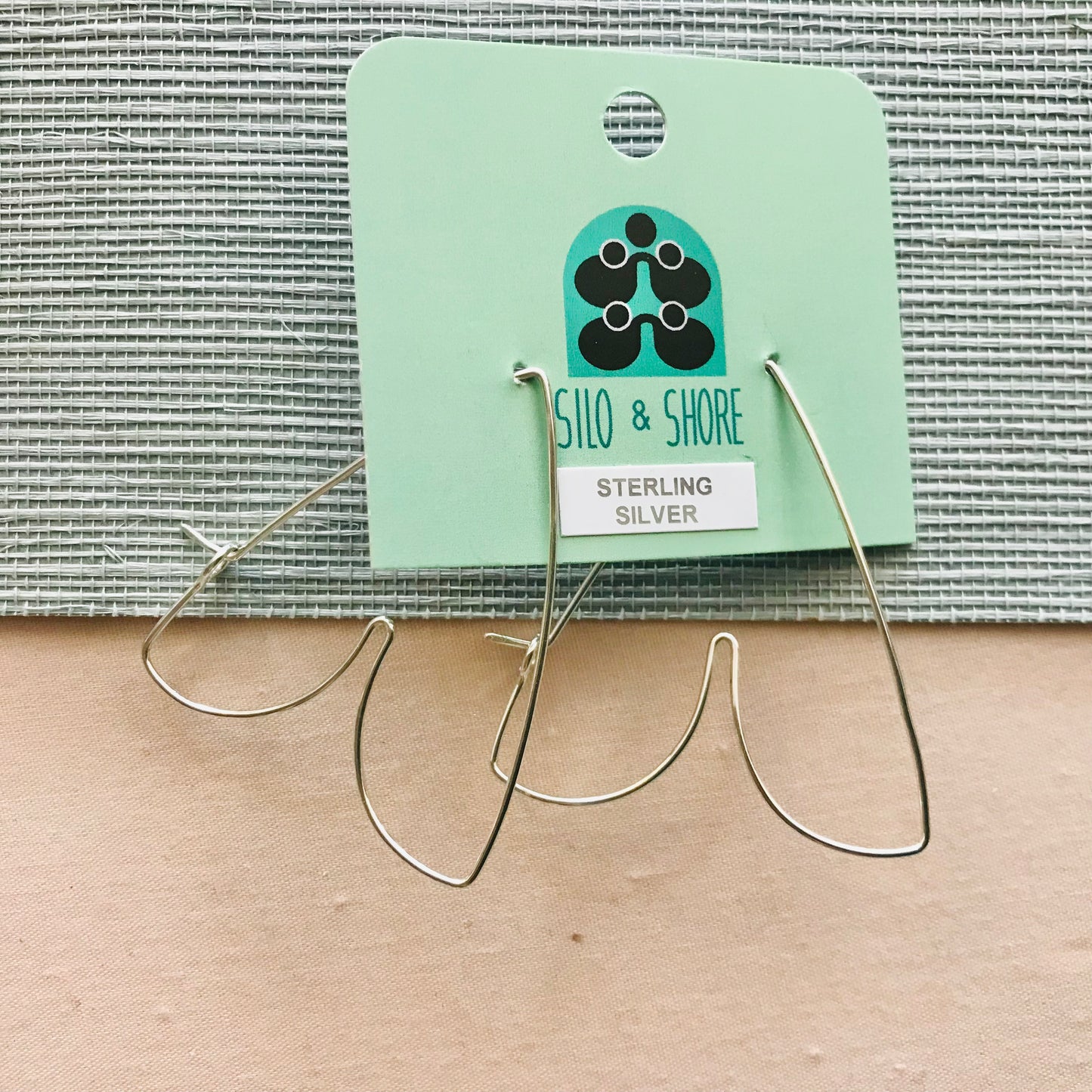 Sterling Silver Statement Abstract Hoop Earrings