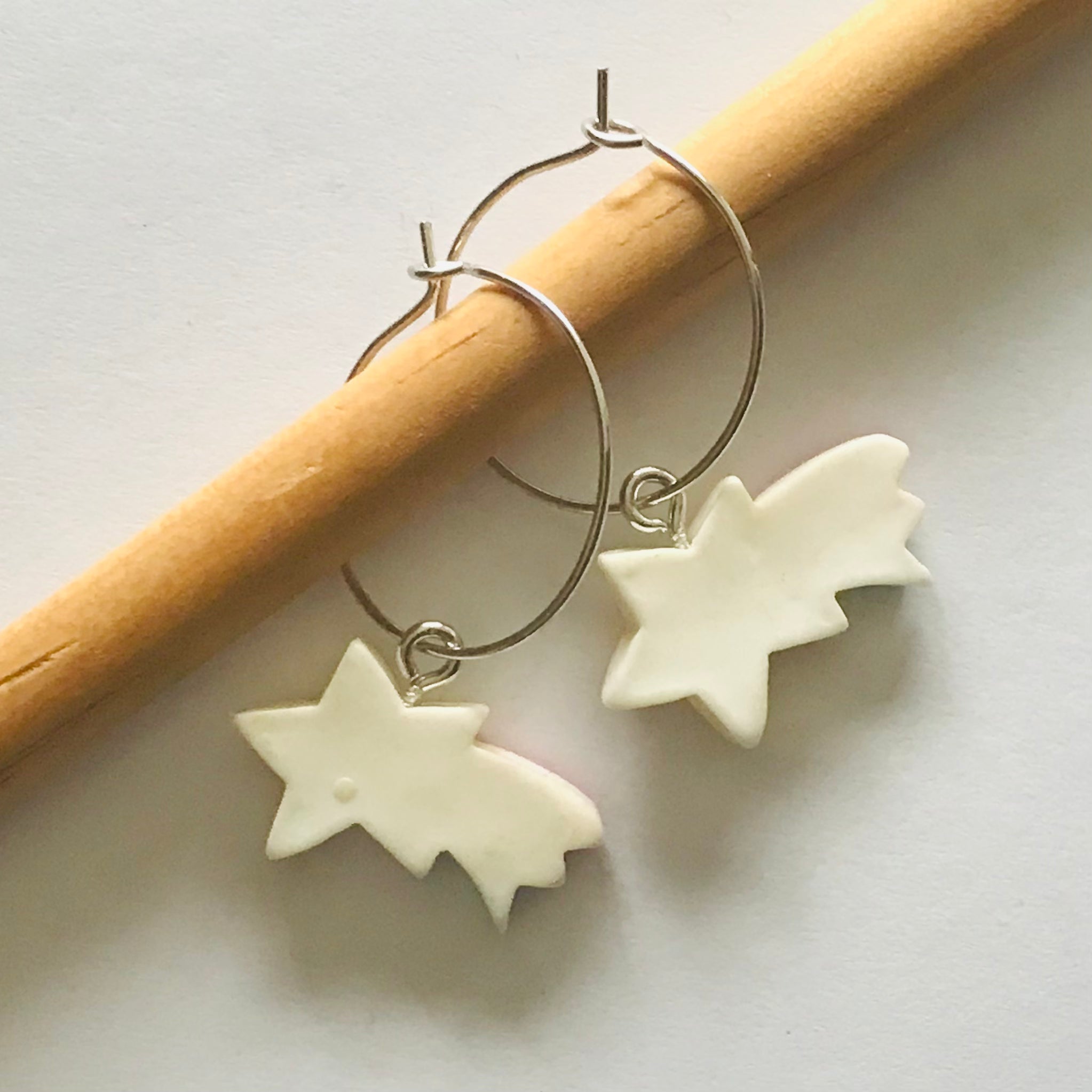 Shooting Star Hoop Earrings