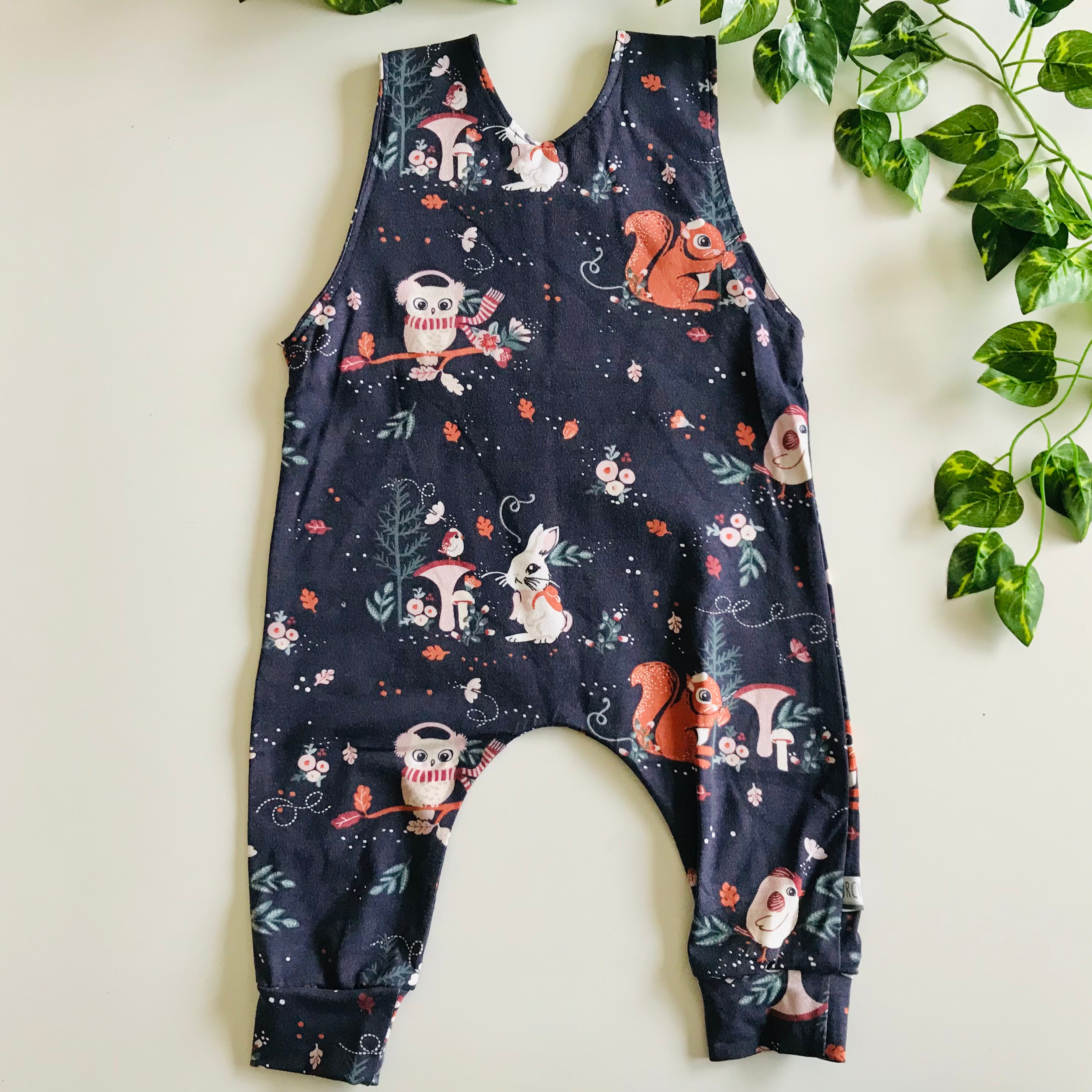 Baby Toddler Long Romper - Navy Winter Land