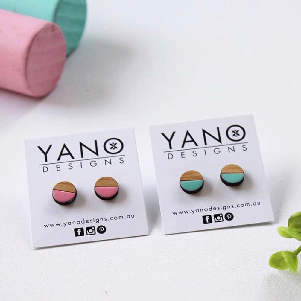 Dipped Bamboo Stud Earrings
