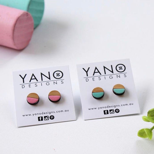 Dipped Bamboo Stud Earrings