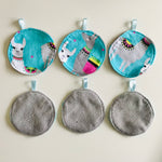 No Waste Reusable Make-up Remover Pads Wipes - flannel / towelling (set of 6)