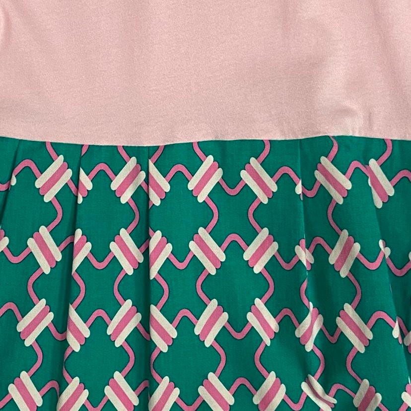 Short Sleeve Winnie Dress - BLUSH WITH JADE CHAIN **ON SALE**