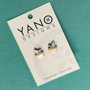 Mini Pot Plant Laser Cut Stud Earrings