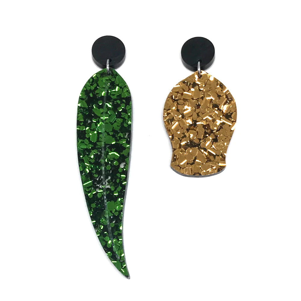 Gumnut and Leaf Odd Earrings